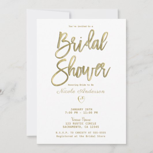 White Black Gold Modern Minimal Vrijgezellenfeest Kaart (Voorkant)