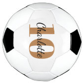 White black gold monogram initiaal name number voetbal (Gedraaid)