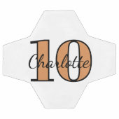 White black gold monogram initiaal name number voetbal (Enkel)