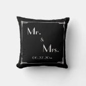 White Black Great Gatsby Art Deco Wedding Kussens (Voorkant)