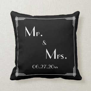 White Black Great Gatsby Art Deco Wedding Kussens