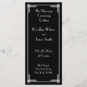 White Black Great Gatsby Art Deco Wedding Programm Programmakaart (Voorkant)