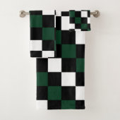 White Black Green Checkerboard Bad Handdoek (Insitu)