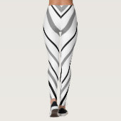 White Black Grey Chevron Stripe Pattern Leggings (Achterkant)