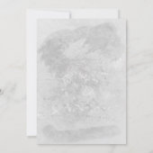 White Black Grey Modern Minimal Floral Wedding Kaart (Achterkant)