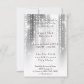 White Black Grey Night Sky Starry Dance Party Kaart (Achterkant)