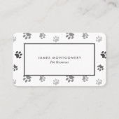 White Black Grey Paw Drukt op maat Visitekaartje (Voorkant)