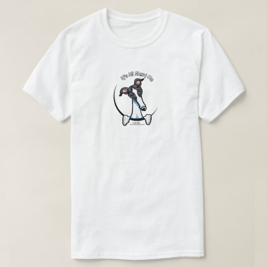 White Black Greyhound helemaal over mij T-shirt (Design voorkant)