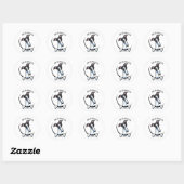 White Black Greyhound IAAM Ronde Sticker (Vel)