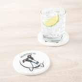 White Black Greyhound IAAM Zandsteen Onderzetter (Zijkant)