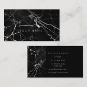 White Black Grungy Marble Vip Visitekaartje (Voorkant / Achterkant)