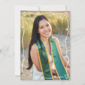 White Black Hand Drawn Doodle Photo Graduate Party Kaart (Achterkant)