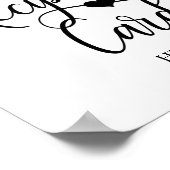 White Black Heart Bruiloft Bruidsfeest RECEPT TEKE Poster (Hoek)