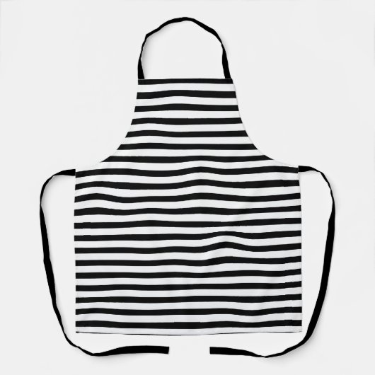White Black Horizontal Stripe Pattern Stylish Schort (Voorkant)
