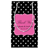 White Black, hot-roze poka weddenschap bedankt Klein Cadeauzakje (Voorkant)