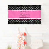 White Black, hot-roze pooldot Vrijgezellenfeest Spandoek (Insitu)