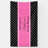 White Black, hot-roze pooldot Vrijgezellenfeest Spandoek (Verticaal)