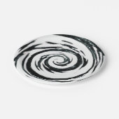 White & Black Hypnotic Swirl Art Papieren Bordje (Gekanteld)