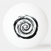 White & Black Hypnotic Swirl Art Pingpongbal (Achterkant)