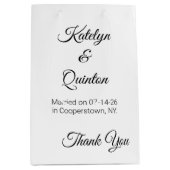 White & Black in Elegance: Wedding Medium Cadeauzakje (Voorkant)