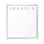 White & Black | Je naam Notitieblok (Voorkant)