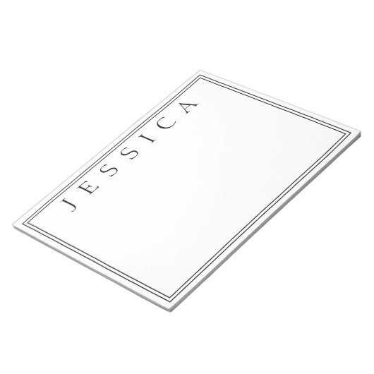 White & Black | Je Naam Notitieblok (Schuin)