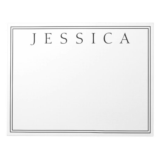 White & Black | Je Naam Notitieblok (Voorkant)