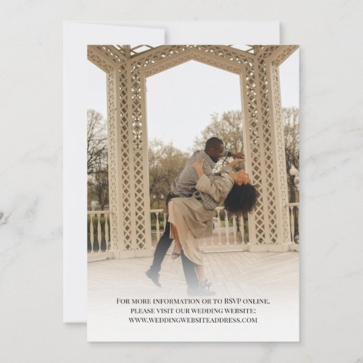 White Black Join ons Foto Double Sided Wedding Kaart (Achterkant)