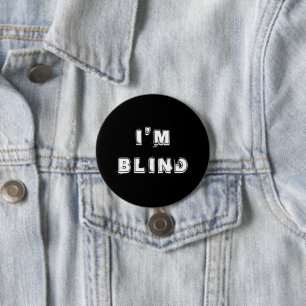 White Black Joke Eye Doctor Button
