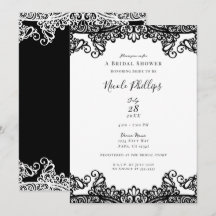 White & Black Lace Elegant Chic Vrijgezellenfeest