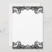White & Black Lace Elegant Wedding Kaart (Achterkant)