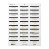 White & Black Lace look Elegant Wedding Invitation Etiket (Full Sheet)