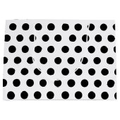 White & Black Large Medium Polka Dot Party Groot Cadeauzakje (Voorkant)