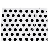 White & Black Large Medium Polka Dot Party Groot Cadeauzakje (Achterkant)