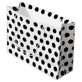 White & Black Large Medium Polka Dot Party Groot Cadeauzakje (Voorkant Gekanteld)