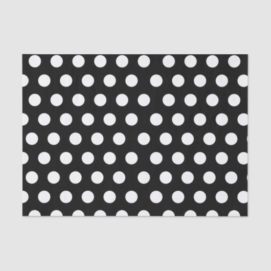 White & Black Large Medium Polka Dot Party Tissuepapier (Voorkant)