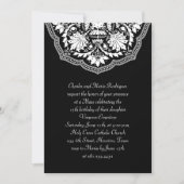 White & Black Latijn Pattern Quinceanera Invitatio Kaart (Voorkant)