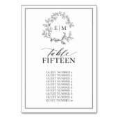 White Black Leafy Crest Monogram Weddenschap Kaart (Voorkant)