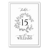 White Black Leafy Crest Monogram Weddenschap Kaart (Voorkant)