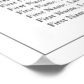 White Black Leafy Crest Monogram Weddenschap Poster (Hoek)