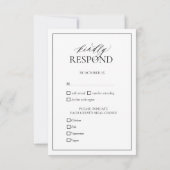 White Black Leafy Crest Monogram Weddenschap RSVP- RSVP Kaartje (Achterkant)