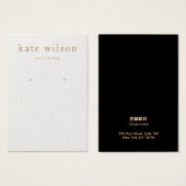 White Black Leather (afbeelding) Earring Display K Visitekaartje