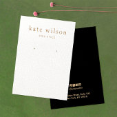 White Black Leather (afbeelding) Earring Display K Visitekaartje