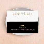 White Black Leather Stud Earling Display Card Mini Visitekaartjes