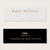 White Black Leather Stud Earling Display Card Mini Visitekaartjes (Voorkant /achterkant)