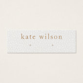 White Black Leather Stud Earling Display Card Mini Visitekaartjes (Voorkant)