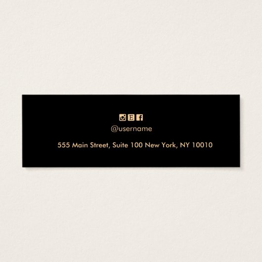 White Black Leather Stud Earling Display Card Mini Visitekaartjes (Achterkant)