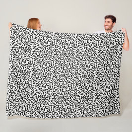 White Black leopard Print Fleece Deken