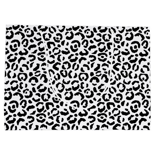 White Black leopard Print Groot Cadeauzakje (Achterkant)
