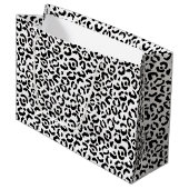 White Black leopard Print Groot Cadeauzakje (Voorkant Gekanteld)